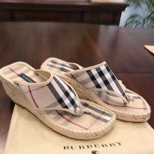 Authentic Nova Burberry wedge sandals size 6